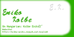 eniko kolbe business card